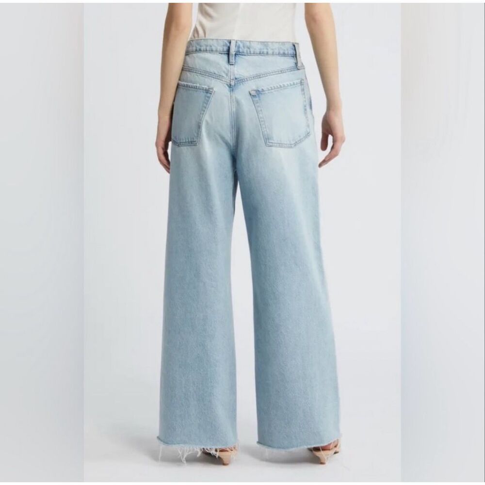 FRAME Le Low Baggy Wide Leg Jeans Light Wash Size 26 - Picture 2 of 7
